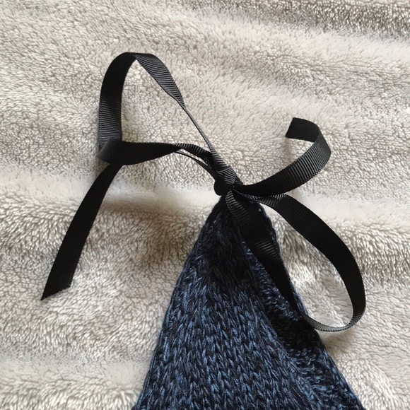 Lauren Conrad Dark Blue Sweater with Ribbon Ties - Picture 5 of 7
